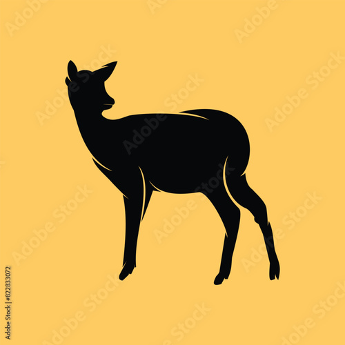 Venison Hornless Deer Silhouette Vector for Logo