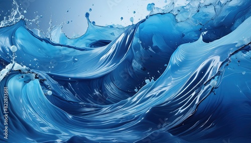 Abstract Dynamic Ocean Wave Artwork photo