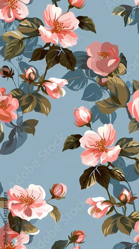 Collection of colorful floral elements in flat color. Set of spring and summer wild flowers, plants, branches, leaves and herb.