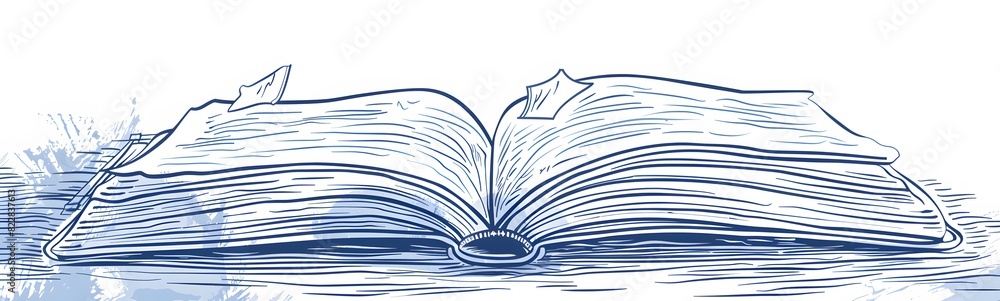 Covered opened book with pages. Vector illustration. Covered opened book with pages. Vector illustration.