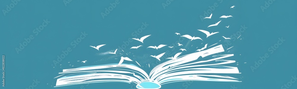 Obraz premium Covered opened book with pages. Vector illustration.