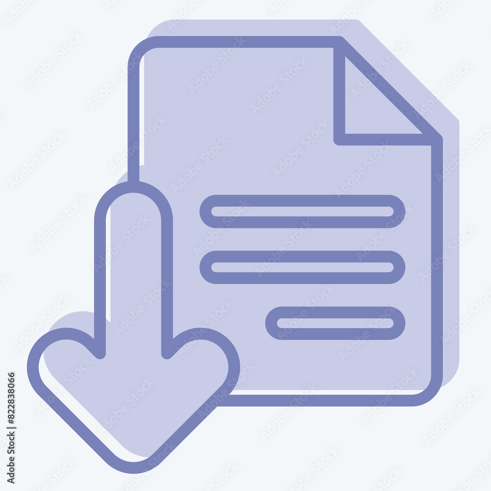 Icon File. related to Button Download symbol. two tone style. simple design illustration Icon File. related to Button Download symbol. two tone style. simple design illustration