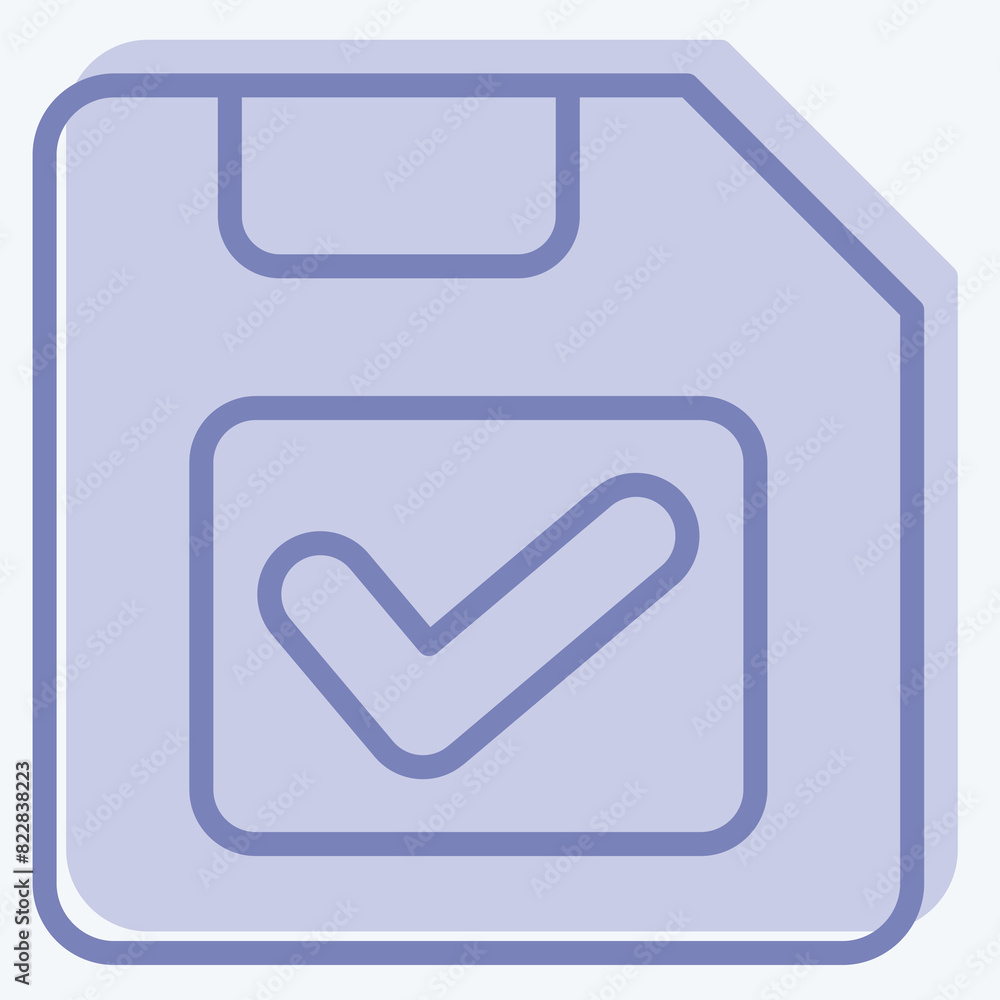 Icon Save. related to Button Download symbol. two tone style. simple design illustration Icon Save. related to Button Download symbol. two tone style. simple design illustration