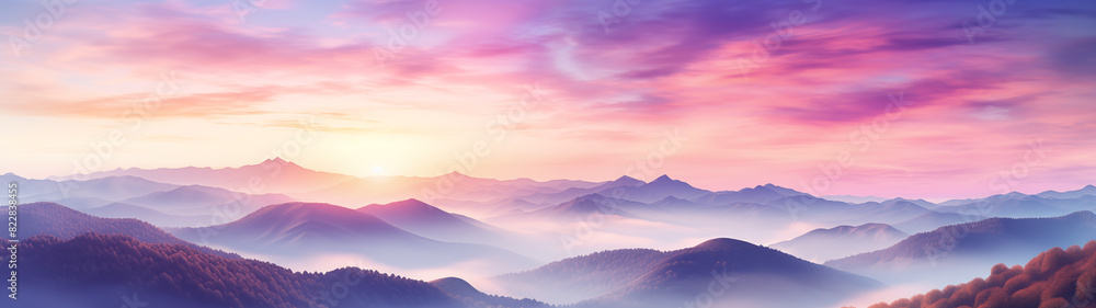 Peaceful Sunset in the Mountain Range Peaceful Sunset in the Mountain Range