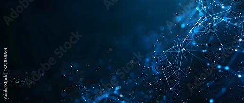 Abstract Dark Blue Background with Glowing Connections