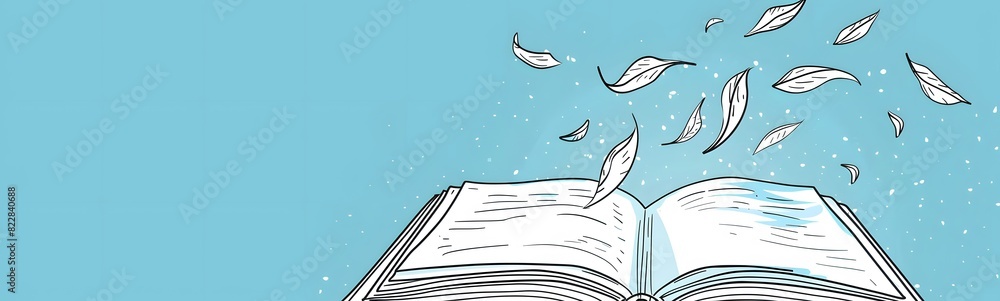 Obraz premium Covered opened book with pages. Vector illustration