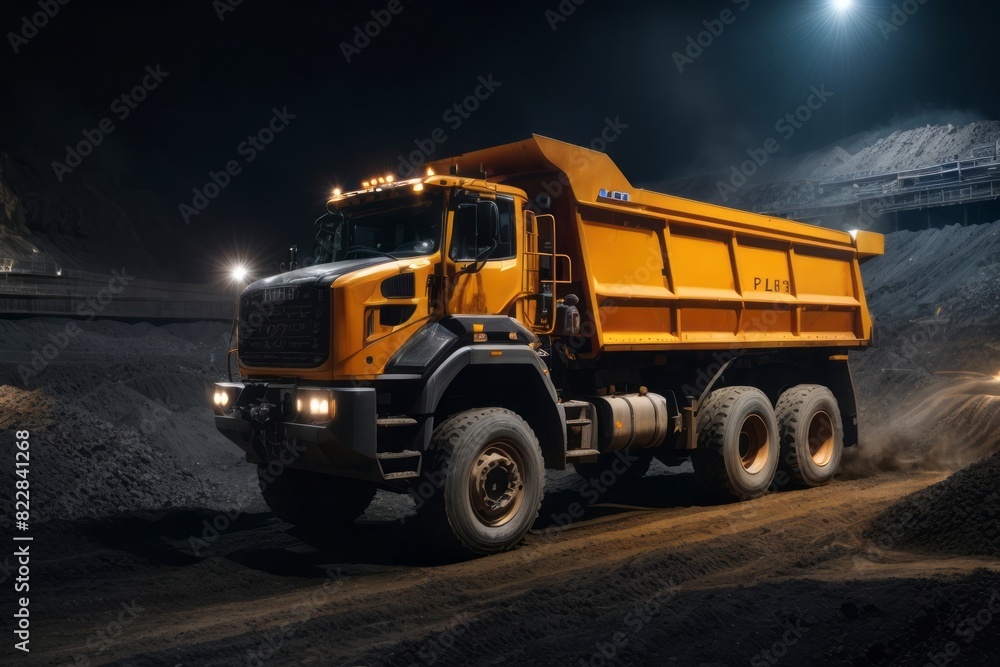 Coal mining trucks load coal and mining minerals Coal mining trucks load coal and mining minerals