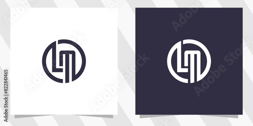 letter lm ml logo design