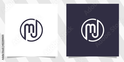 letter mj jm logo design vector