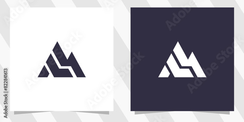 letter ml lm logo design vector