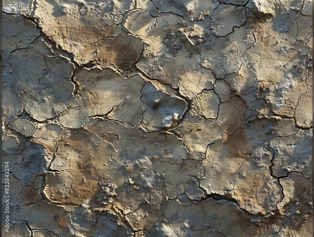 Soil Texture. A close-up of cracked soil showing dry earth textures.