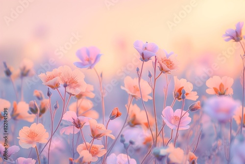 A gentle gradient from soft lavender to pastel peach  evoking the peaceful colors of early spring flowers. 32k  full ultra hd  high resolution
