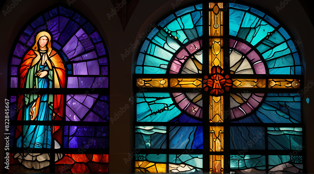 Church stained glass aesthetics background