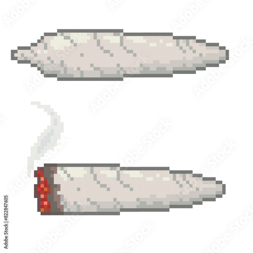 Marijuana cigarette, pixel art object