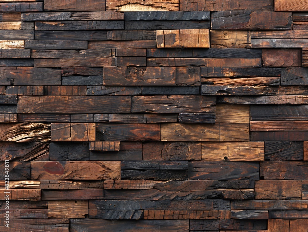 Wood plank texture. Various dark toned wooden planks arranged in an intricate pattern. Wood plank texture. Various dark toned wooden planks arranged in an intricate pattern.