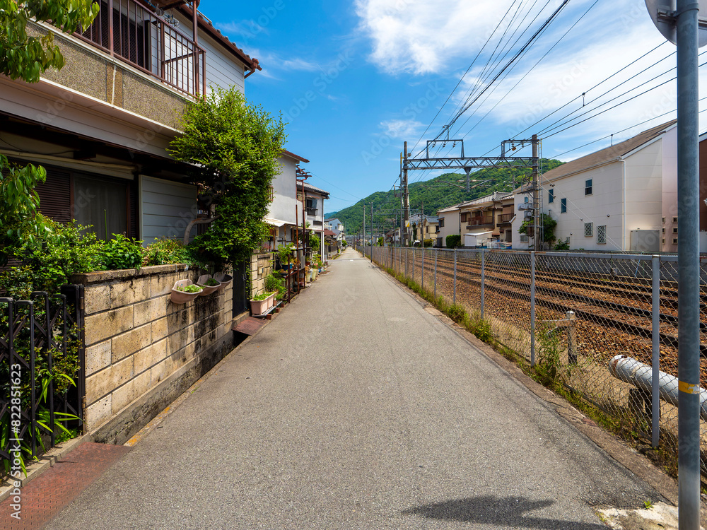 線路沿いの住宅密集地 線路沿いの住宅密集地