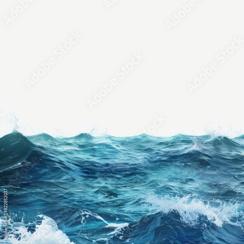 Ocean png border, blue nature, transparent background isolated on white background   © solim