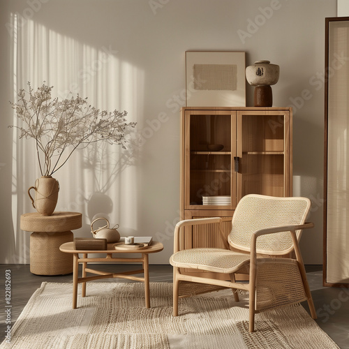 Latan furniture with a warm buttery filter sensibility