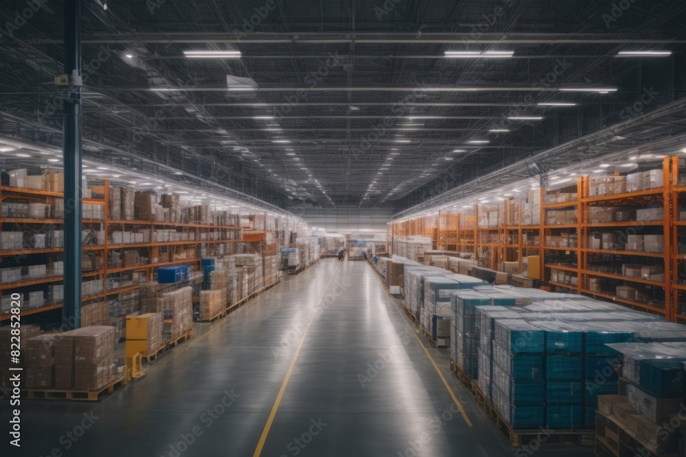 Warehouse for storing and sorting packages for shipping