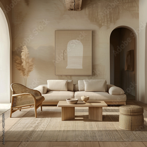 Latan furniture with a warm buttery filter sensibility