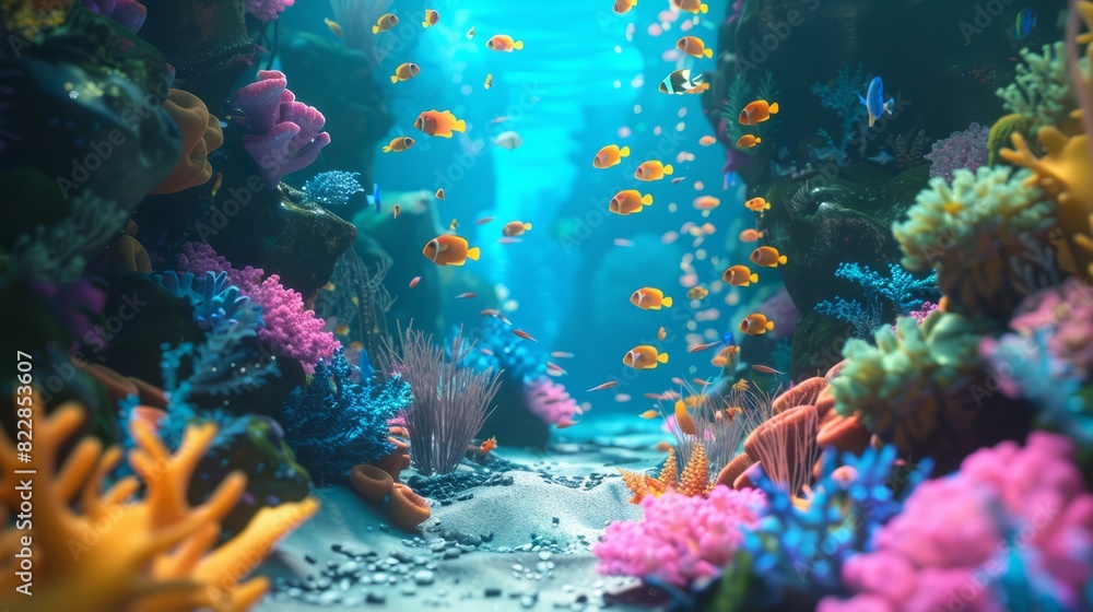 Naklejka premium Reef awareness day background concept with copy space area for text. World Oceans Day and World Water Day. Beautiful sea background