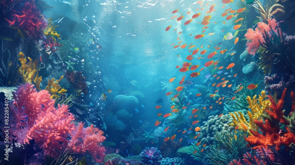 Reef awareness day background concept with copy space area for text. World Oceans Day and World Water Day. Beautiful sea background Reef awareness day background concept with copy space area for text. World Oceans Day and World Water Day. Beautiful sea background