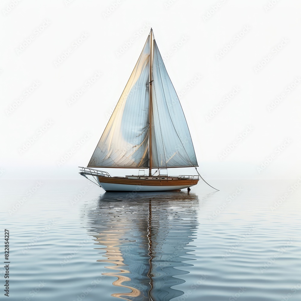 Fototapeta premium a sailboat with a sail on the water