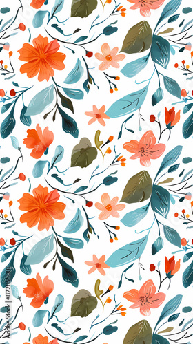 Collection of colorful floral elements in flat color. Set of spring and summer wild flowers  plants  branches  leaves and herb.