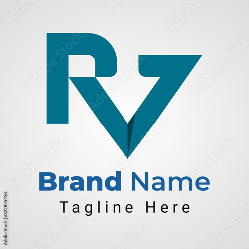 Letter R7 Arrow Logo, Combination logo of letter R and number 7, that forms arrow or direction negative space photo