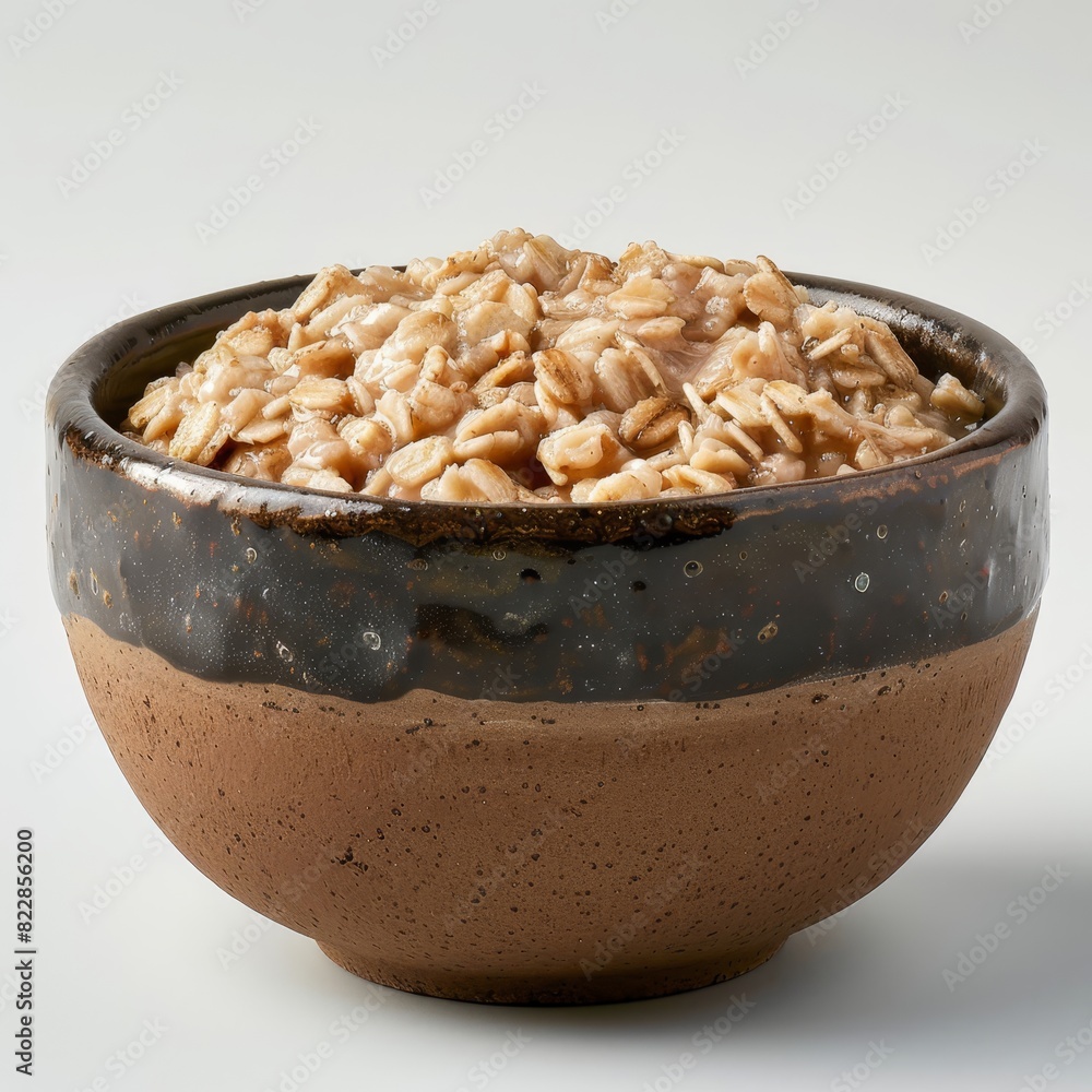 a bowl of oatmeal sitting on a white surface a bowl of oatmeal sitting on a white surface
