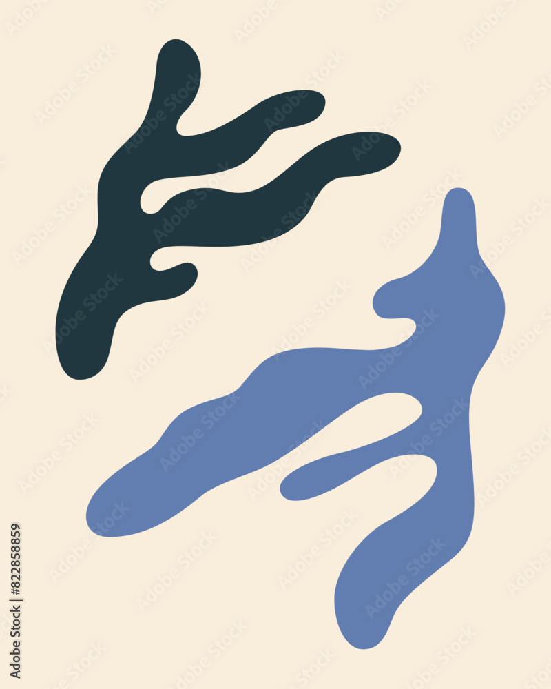 Obraz premium dark green and blue abstract leaf silhouette