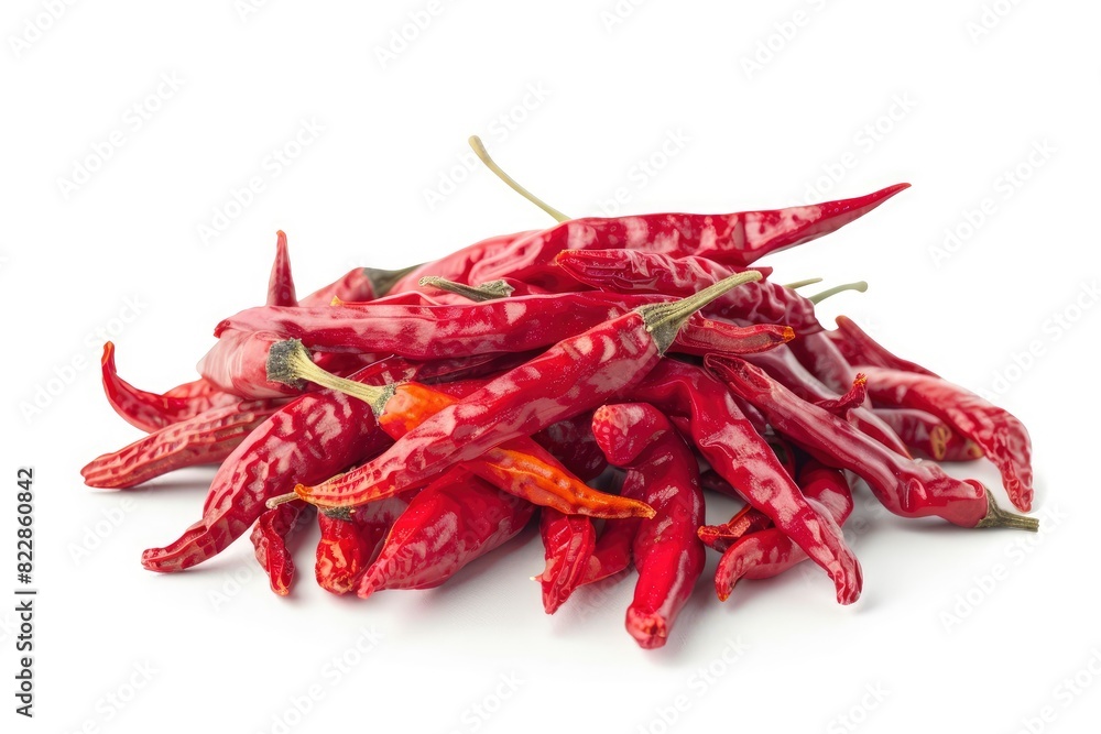Red cayenne pepper or cabe rawit merah isolated white background - generative ai Red cayenne pepper or cabe rawit merah isolated white background - generative ai