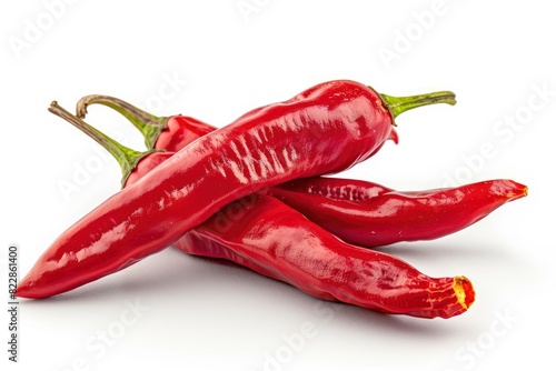 Red cayenne pepper or cabe rawit merah isolated white background - generative ai photo