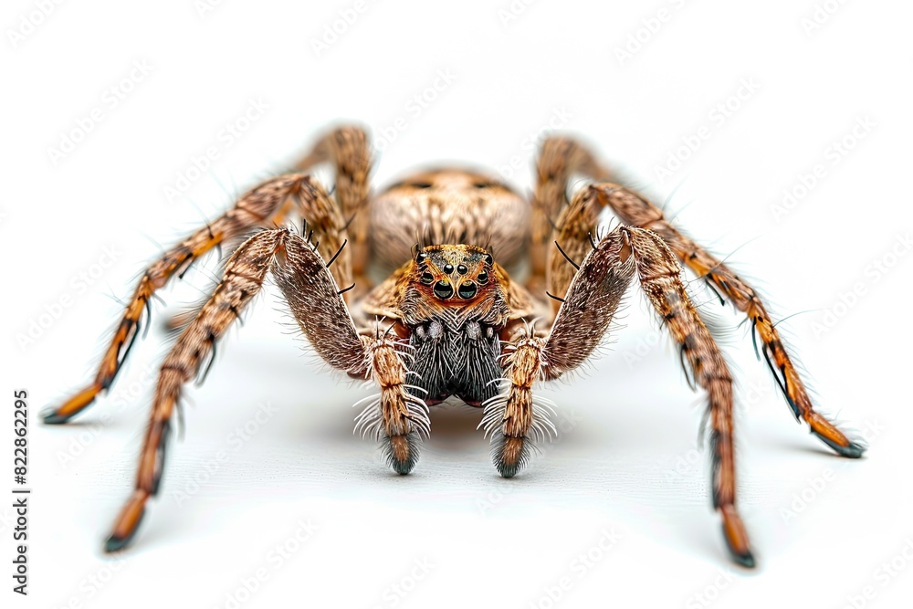 Wolf spider isolated on white background Wolf spider isolated on white background