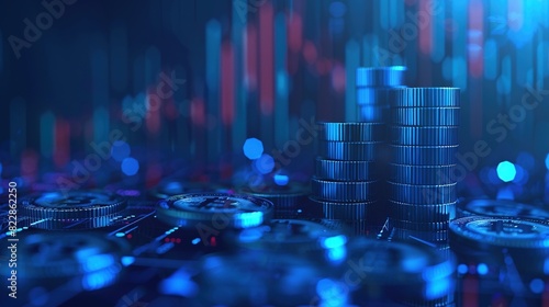 Wallpaper Mural Economic growth graph chart. Digital financial technology stock market. Market chart. Technology abstract background. Finance chart. Financial growth graph. Business chart Torontodigital.ca