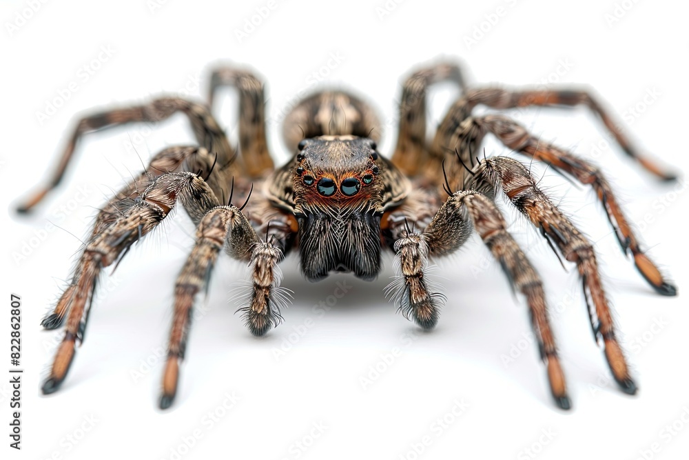 Wolf spider isolated on white background Wolf spider isolated on white background