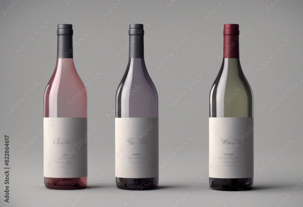 3d channel wine transparent bottle mockups type bordeaux assorted make collection packshots background alpha rendering various alcohol beverage brandy catalog