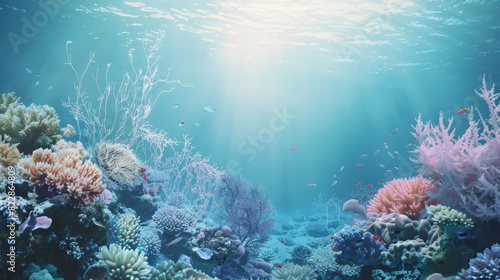 Reef awareness day background concept with copy space area for text. World Oceans Day and World Water Day. Beautiful sea background