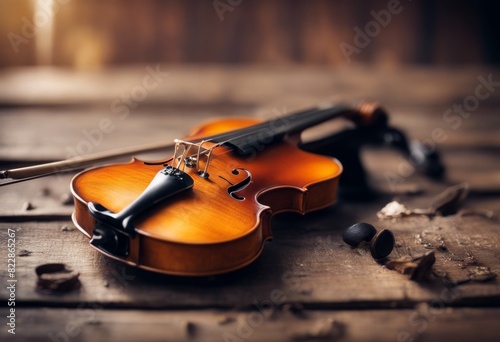old wooden vintage violin