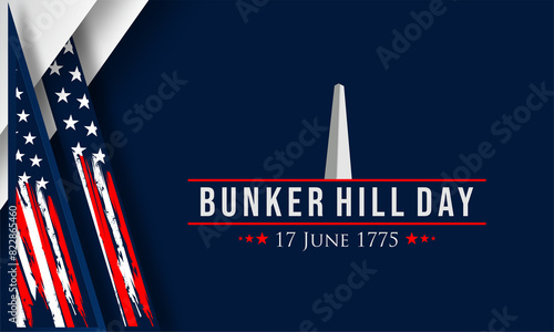 Vector Illustration of bunker hill day. The Battle of Bunker Hill was fought on June 17, 1775. photo