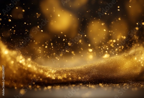 shiny abstract glitter particles background gold yellow ai smoke glistering particle music light motion colours pattern design art cigarette swirl smoking photo