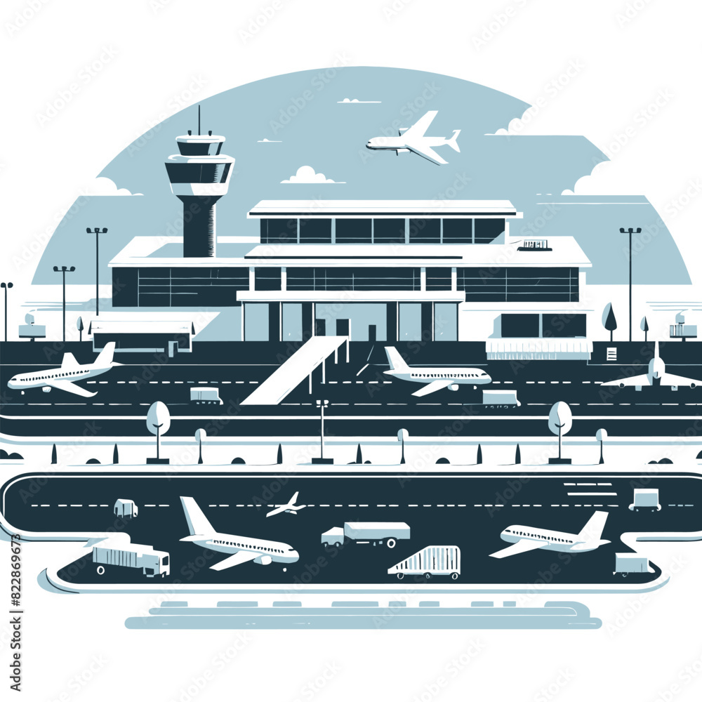Naklejka premium airport vector Adobe Illustrator Artwork