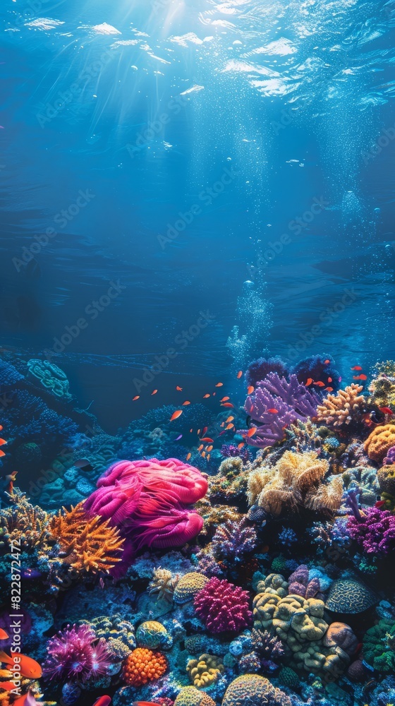 Reef awareness day background concept with copy space area for text. World Oceans Day and World Water Day. Beautiful sea background Reef awareness day background concept with copy space area for text. World Oceans Day and World Water Day. Beautiful sea background