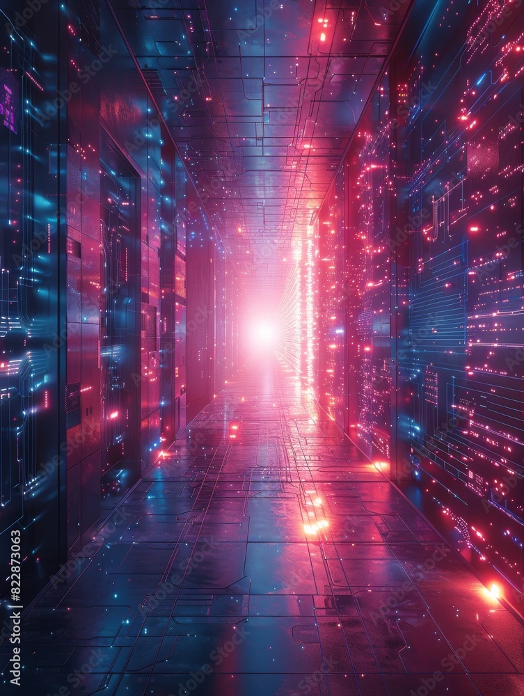 Obraz premium An abstract technology concept backdrop, cyber security, data protection against hackers.