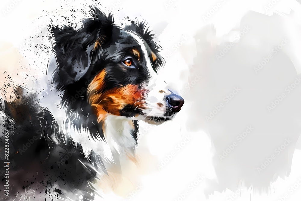 watercolor art. illustration of a dog