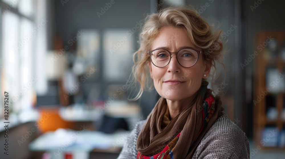 Serious middle aged German woman in her office
Serious middle aged German woman in her office