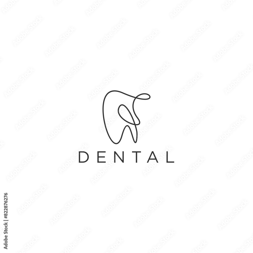 Dental Logo, Elegant Luxury with simple line art. Dental Logo, Elegant Luxury with simple line art.