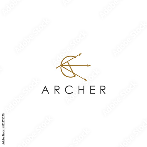 Archer logo design template vector illustration
