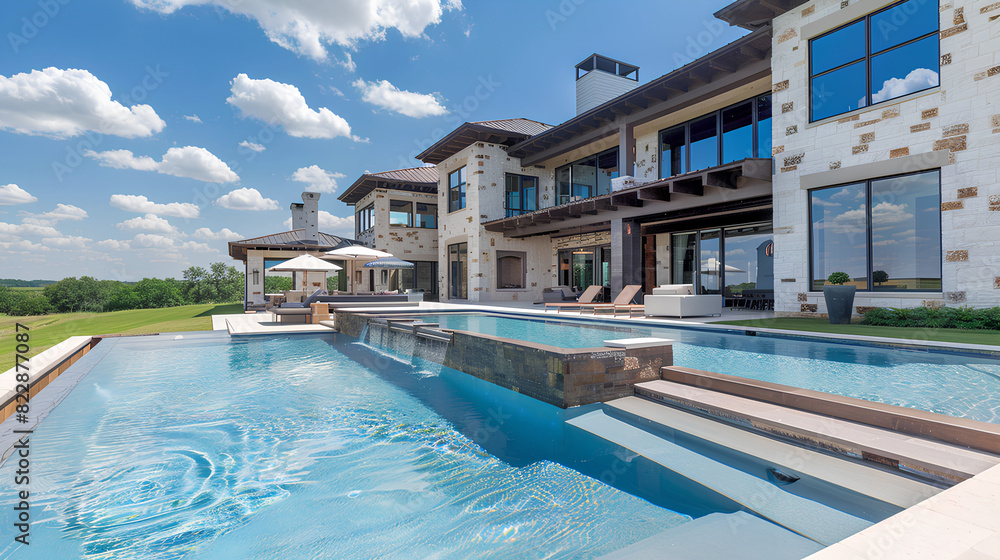 Luxurious Modern Mansion with Expansive Pool and Patio