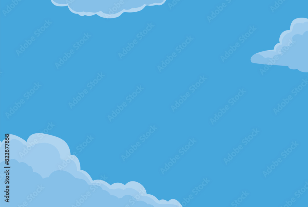 Idylic sky view with some clouds, Vector illustration
